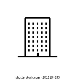 Building outline icon. linear style sign for mobile concept and web design. Building simple line vector icon. Symbol, logo illustration.