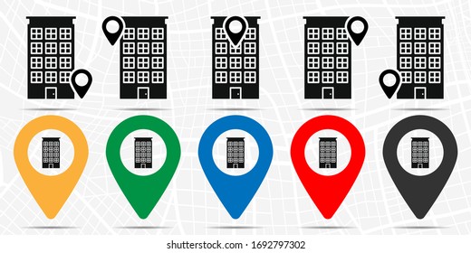Icono de esquema de creación en conjunto de ubicaciones. Glifo simple, elemento de ilustración plana de los iconos del tema de construcción
