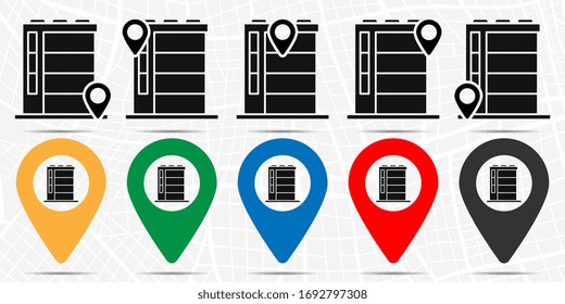 Icono de esquema de creación en conjunto de ubicaciones. Glifo simple, elemento de ilustración plana de los iconos del tema de construcción