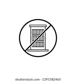 Building outline icon. Simple thin line, outline vector of ban, prohibition, forbid icons for UI and UX, website or mobile application