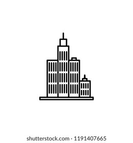 Building outline icon. Simple outline vector of building for UI and UX, website or mobile application
