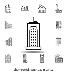 Building outline icon. Simple outline vector element of Building icons set for UI and UX, website or mobile application