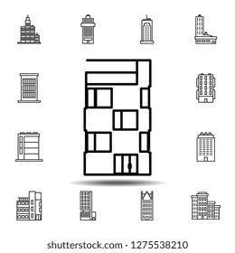 Building outline icon. Simple outline vector element of Building icons set for UI and UX, website or mobile application