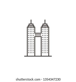 Building, outline, icon - Building vector icon