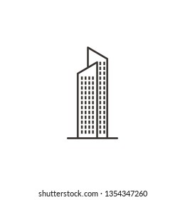 Building, outline, icon - Building vector icon