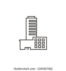 Building, outline, icon - Building vector icon
