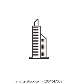 Building, outline, icon - Building vector icon