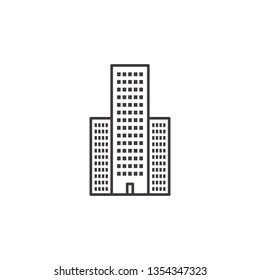 Building, outline, icon - Building vector icon