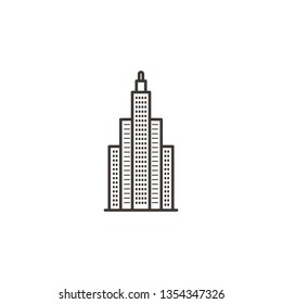 Building Outline Icon Building Vector Icon Stock Vector (Royalty Free ...