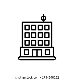 Building with outline icon vector