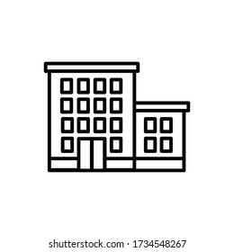 Building with outline icon vector