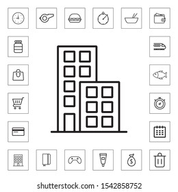 Building outline icon for web and mobile