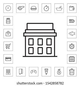 Building outline icon for web and mobile