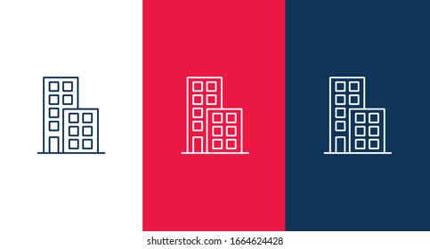 Building outline icon for web and mobile
