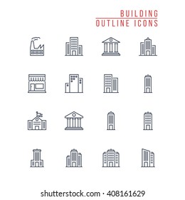 Building Outline Icons