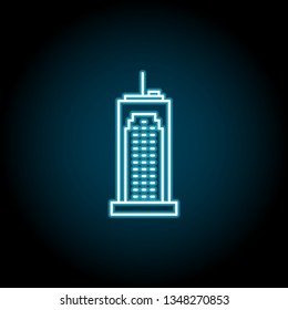 Building outline neon glow icon. Simple thin line, outline vector of Buildings icons for UI and UX, website or mobile application