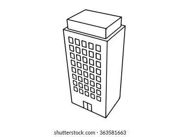 Building outline on white background.