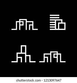 Building Outline Set Black In White Creative Abstract Business Logo
