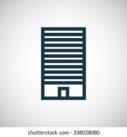 building outline, thin, flat, digital icon for web and mobile
