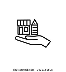 Building ownership logo sign vector outline