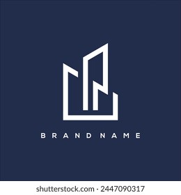 building and P logo vector symbol