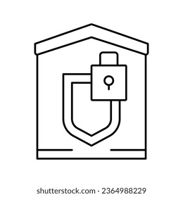 vector de icono de la línea de seguridad de candado de construcción. signo de seguridad de candado de construcción. símbolo de contorno aislado ilustración negra