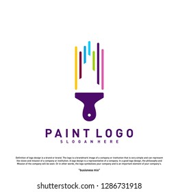 Building Paint Logo Design Concept Vector. Colorful Modern City Logo Vector Template