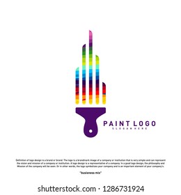 Building Paint Logo Design Concept Vector. Colorful Modern City Logo Vector Template