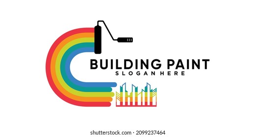 building paint logo design with creative concept