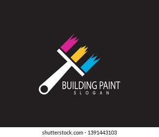 Building paint  logo template vector
