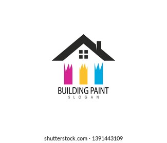 Building paint  logo template vector