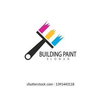 Building paint  logo template vector