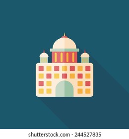 building palace flat icon with long shadow,eps10