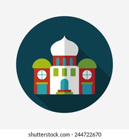 building palace flat icon with long shadow,eps10