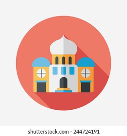 building palace flat icon with long shadow,eps10