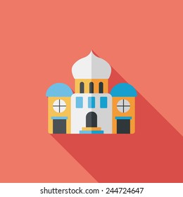 building palace flat icon with long shadow,eps10