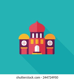 building palace flat icon with long shadow,eps10
