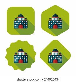 building palace flat icon with long shadow,eps10