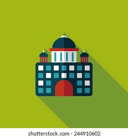 building palace flat icon with long shadow,eps10