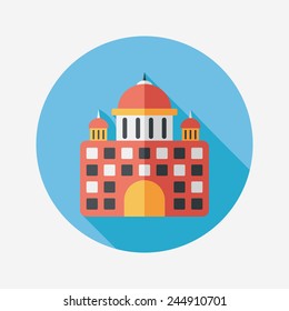 building palace flat icon with long shadow,eps10