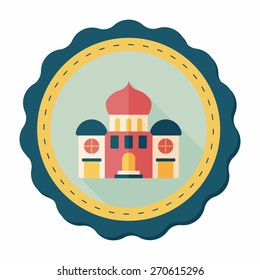 building palace flat icon with long shadow,eps10