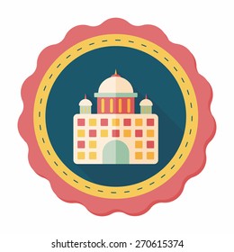 building palace flat icon with long shadow,eps10