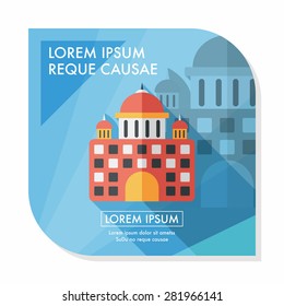 building palace flat icon with long shadow,eps10