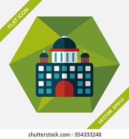 building palace flat icon with long shadow,eps10