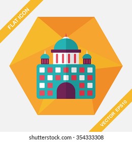 building palace flat icon with long shadow,eps10