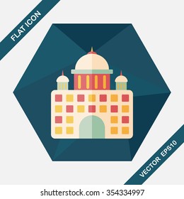 building palace flat icon with long shadow,eps10