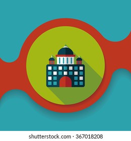 building palace flat icon with long shadow,eps10