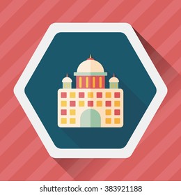 building palace flat icon with long shadow,eps10