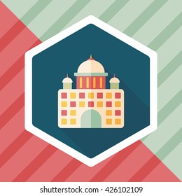 building palace flat icon with long shadow,eps10