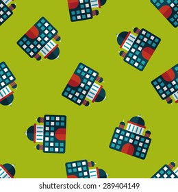 building palace flat icon,eps10 seamless pattern background